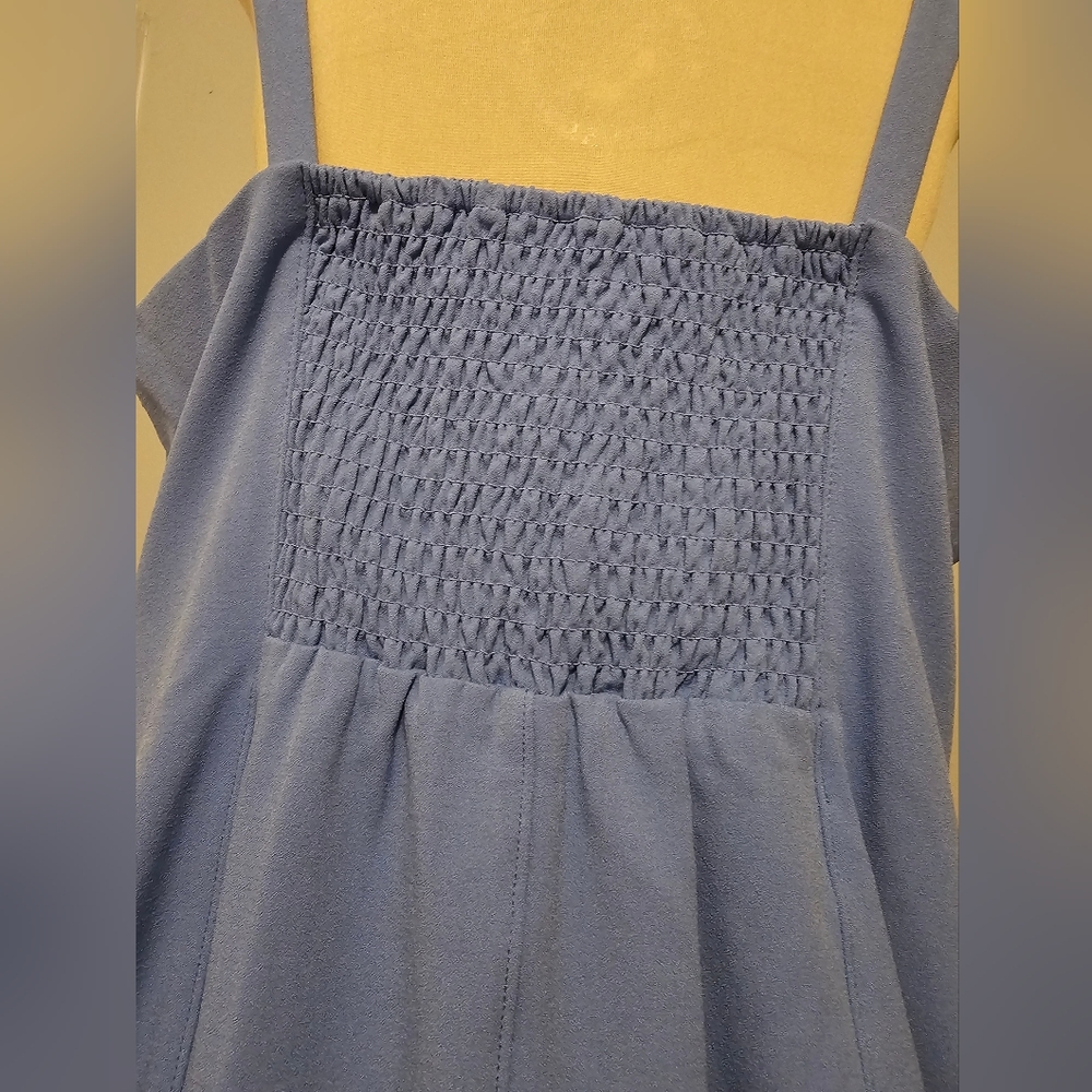 BHLDN Anthropologie NWT Sweatheart Crepe Midi Sky Blue Dress Sz L - Picture 3 of 13